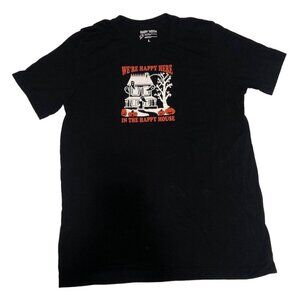 Baby Teith Size L Halloween T-Shirt Were Happy Here In The Happy House Black Tee